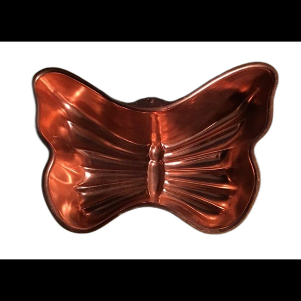 Vintage Copper Butterfly Jello Mold Cake Pan - 6 Cup Wall Decor Kitchenware